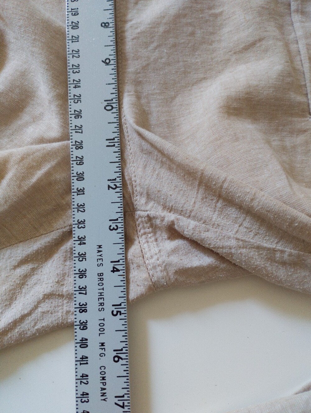 Joe Fresh Linen Cotton Roll Cuff Pant Beige Neutral Drawstring Casual Pants XL - Picture 5 of 7